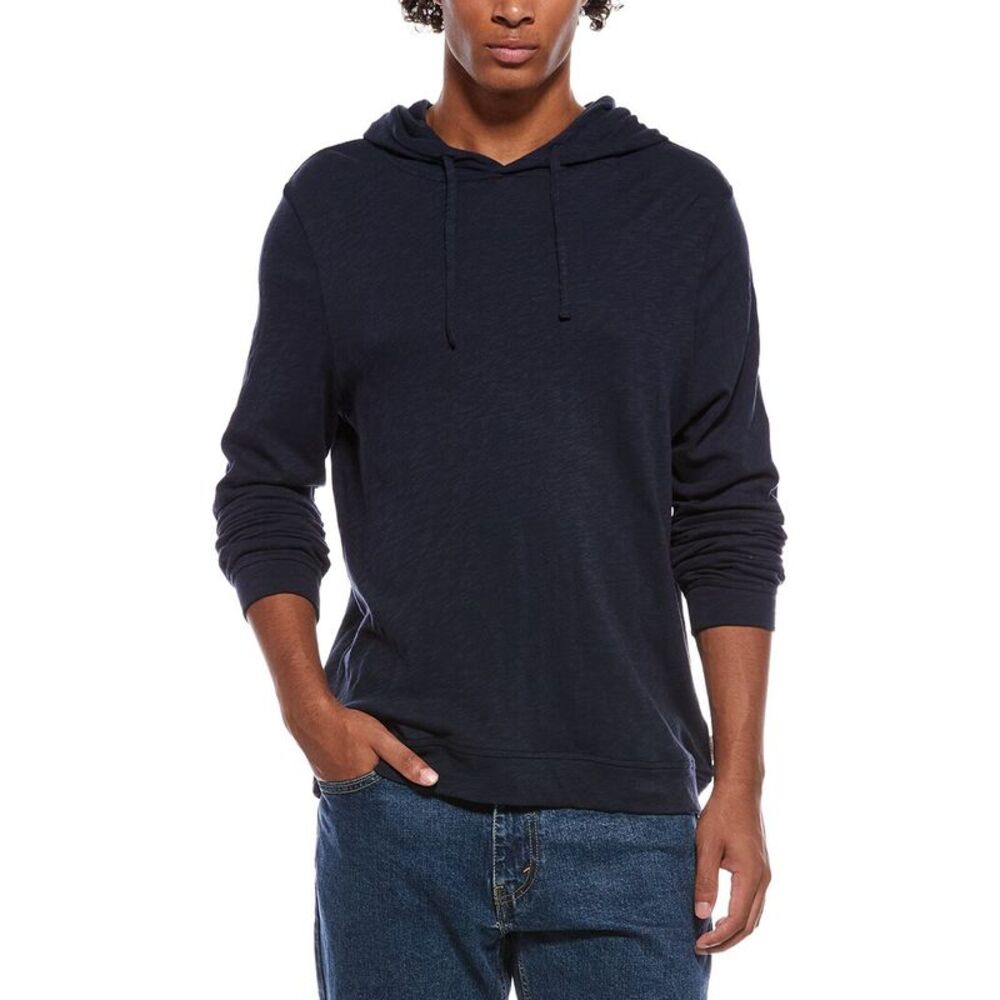 Onia Mens  Slub Pullover Hoodie, Navy